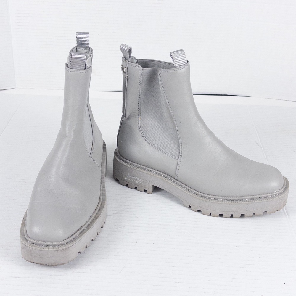 Sam Edelman Laguna Chelsea Boot Women 8.5 Grey Waterproof Lug Sole Gorpcore
